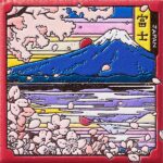 日本　富士山と桜